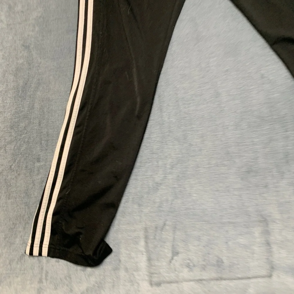 Adidas Primegreen Track Pants Mens Medium Black 3 Stripes Ankle Zip Drawstring